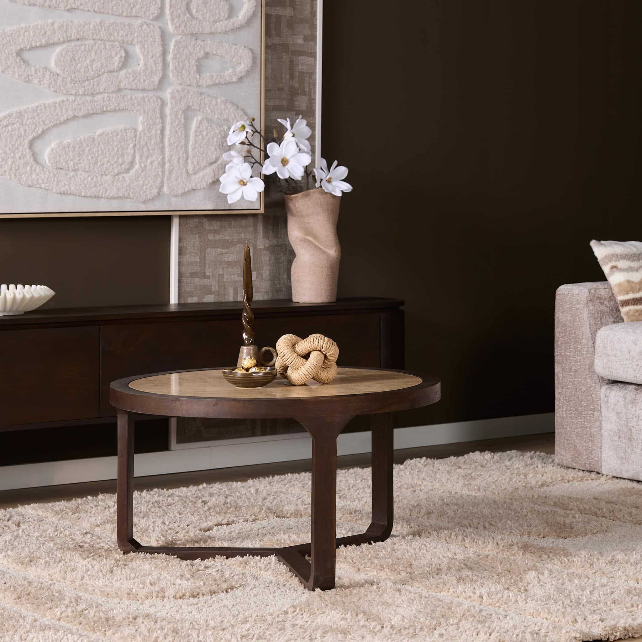 Starfurn Salontafel Morris Bruin Travertin 75 cm
