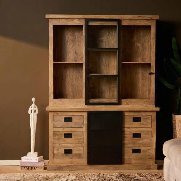 Starfurn Vitrinekast Noa Naturel Mangohout 160 cm