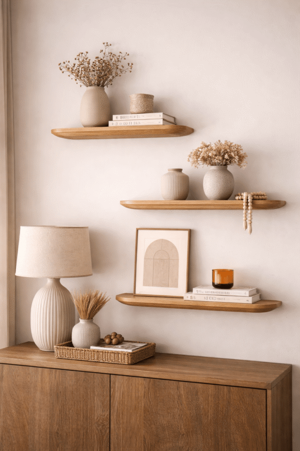 Starfurn Wandplank Gusta Set van 3 Naturel Mangohout 60 cm