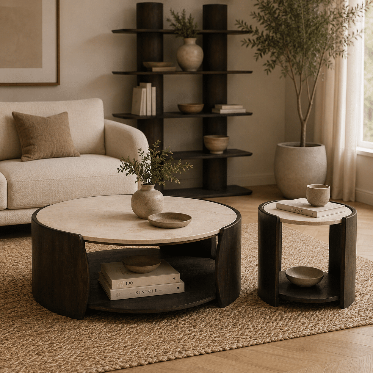 Starfurn salontafel Rune Bottincino marmer 80 cm