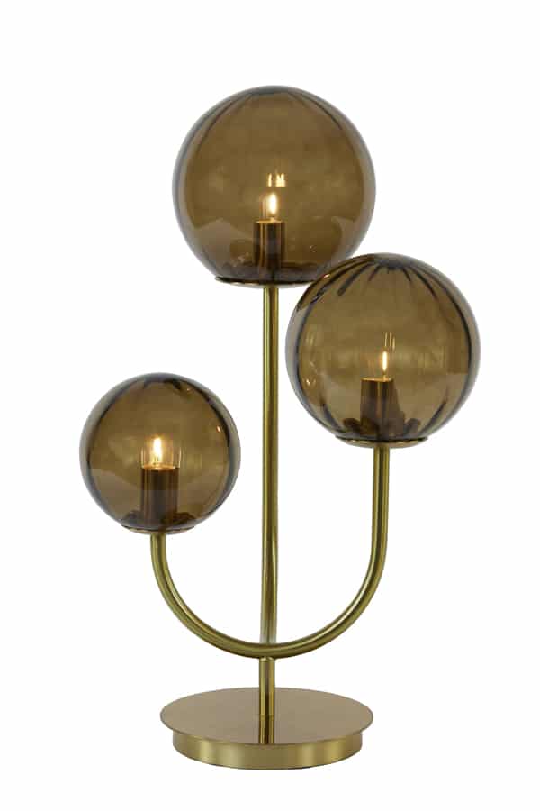 Light & Living tafellamp 3L 38x20x60 cm Magdala glas bruin+goud
