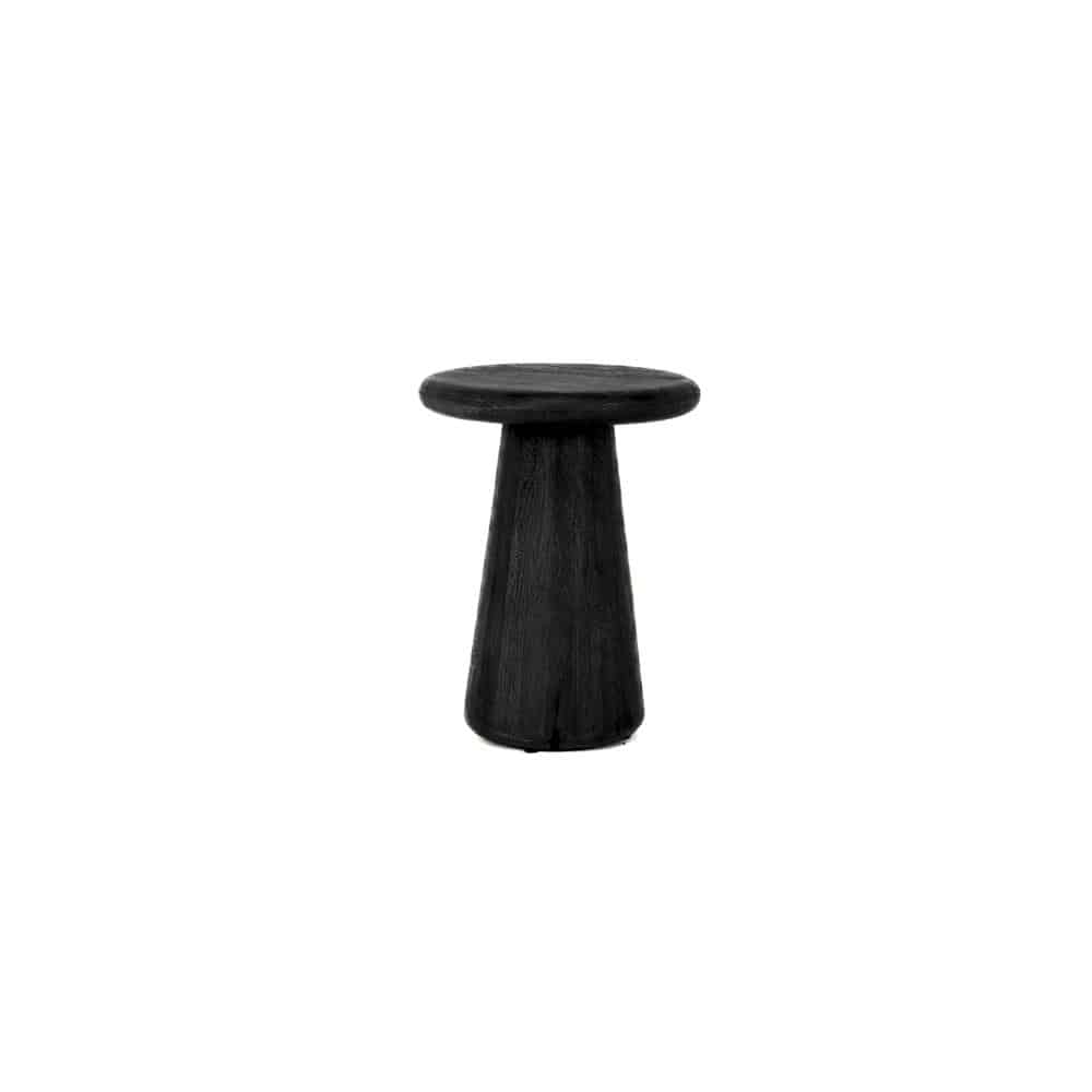 Tower Living bijzettafel Asti 40x40x55 cm rond mangohout zwart