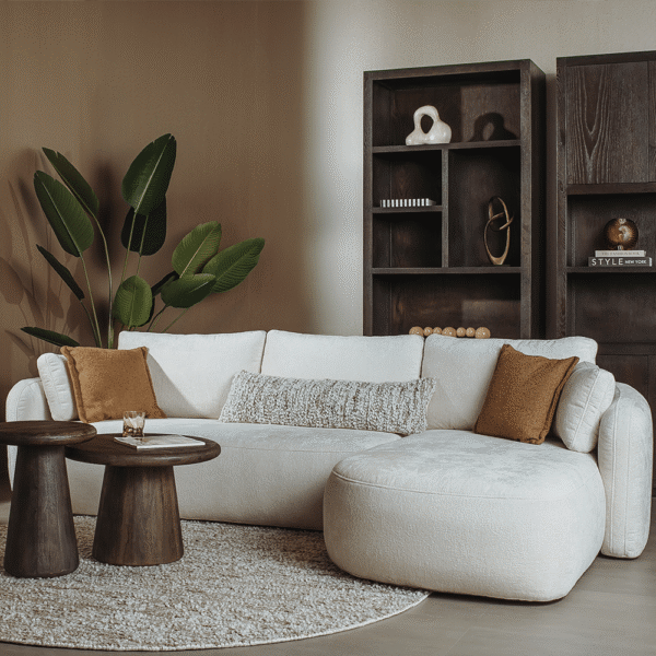 Tower Living bijzettafel Asti 60x60x45 cm rond mangohout bruin