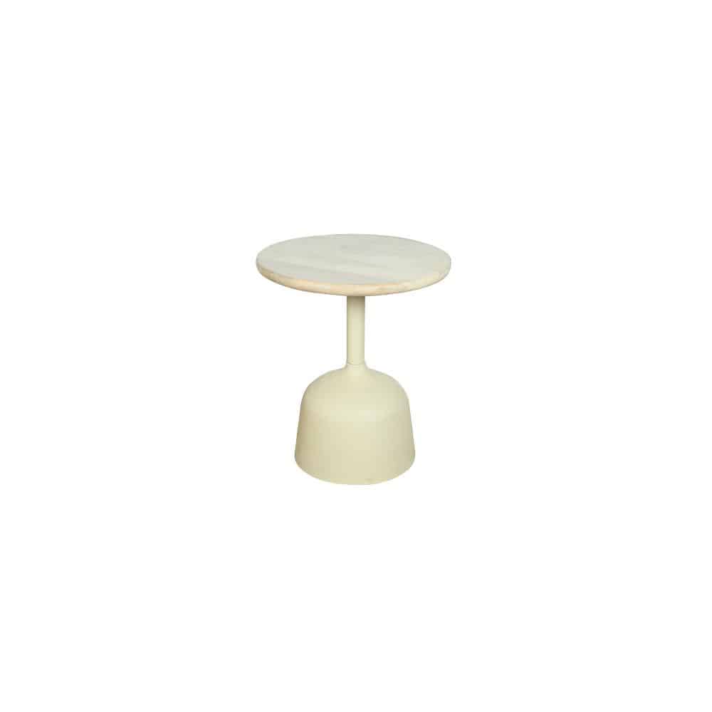 Tower Living bijzettafel Elba 40x40x45 cm rond mangohout gebroken wit