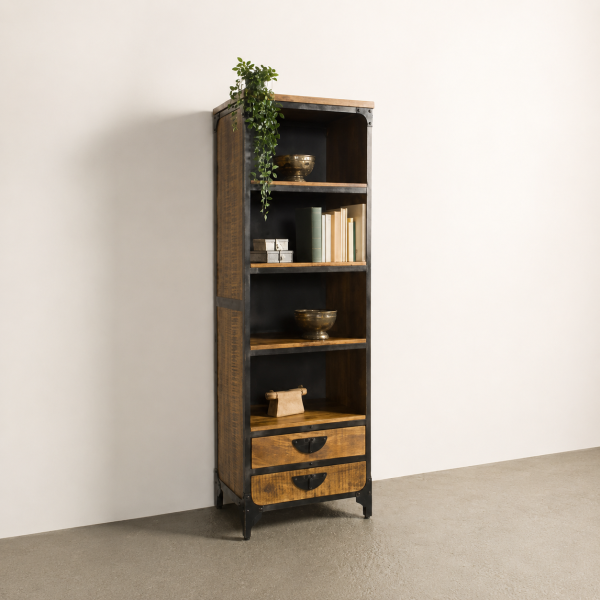 Tower Living boekenkast Basto 60x40x190 cm mangohout