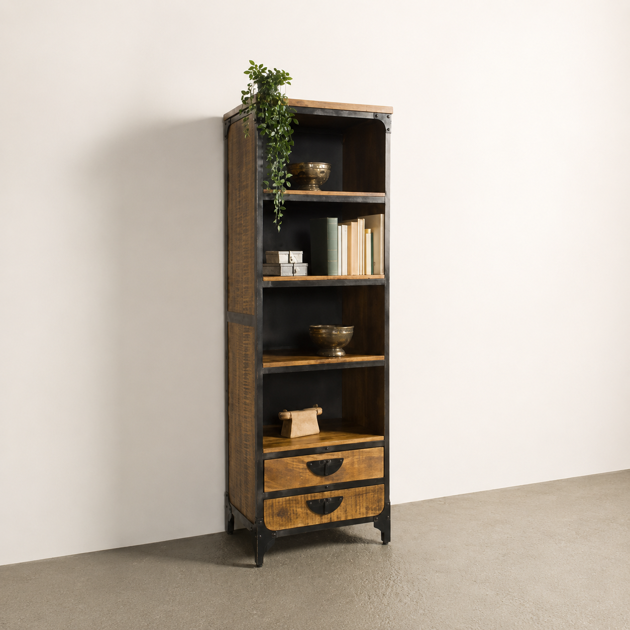 Tower Living boekenkast Basto 60x40x190 cm mangohout