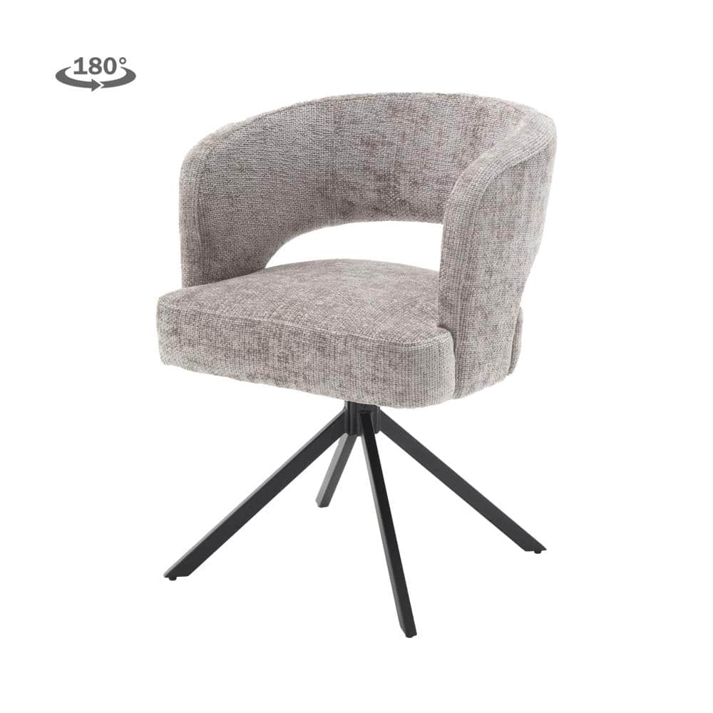 Tower Living eetkamerstoel Mura draaibaar met arm silver