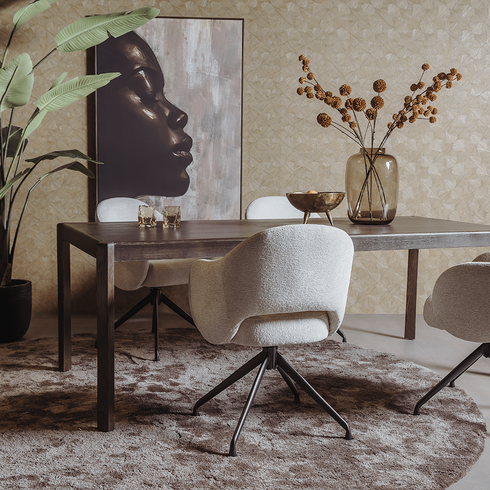 Tower Living eettafel Amalfi 180x90x77 cm donkerbruin eiken