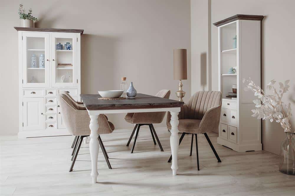 Tower Living eettafel Fleur 240x100x78 cm ronde poot grenen