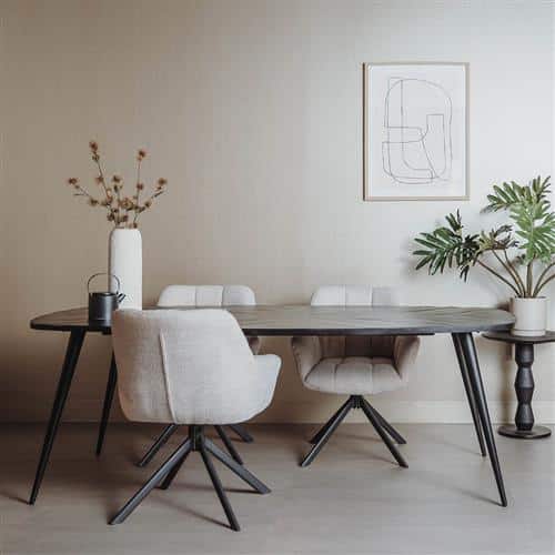 Tower Living eettafel Giovanni 200x110x78 cm zwart mangohout