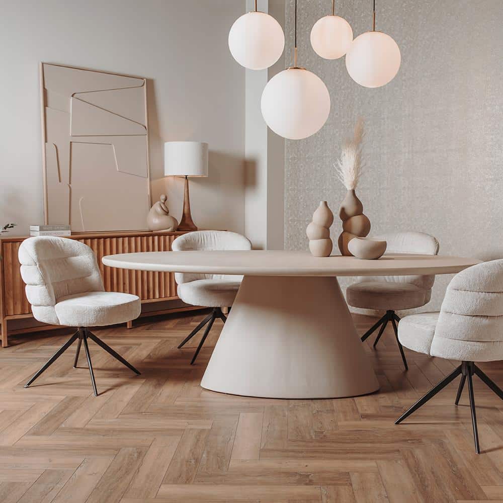 Tower Living eettafel Mello 220x120x77 cm ovaal beige