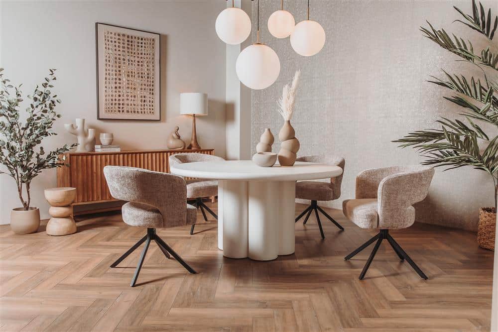 Tower Living eettafel Melzo 130 cm rond wit