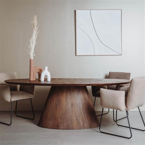Tower Living eettafel Premana ovaal 240x120x77 cm bruin mangohout