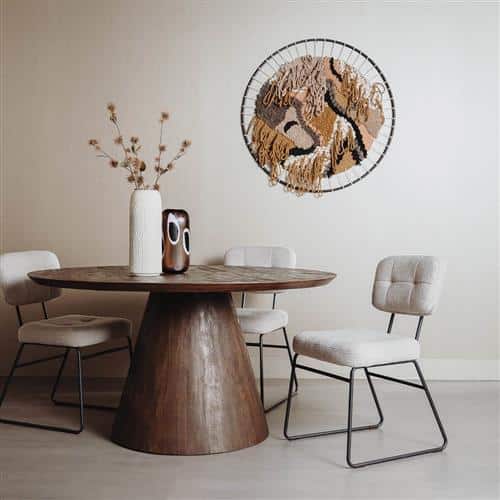 Tower Living eettafel Premana rond 130x130x77 cm bruin mangohout