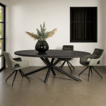Tower Living eettafel Selva ovaal 240x110x77 cm zwart mangohout