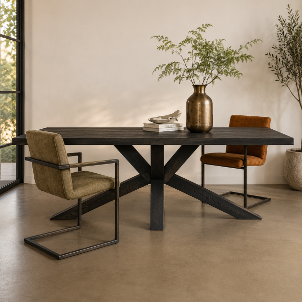Tower Living eettafel Sovana 220x100x78 cm black acacia