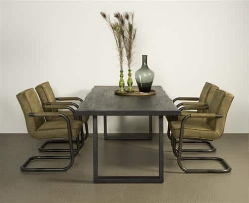 Tower Living eettafel Ultimo 220x100x78 cm black acacia