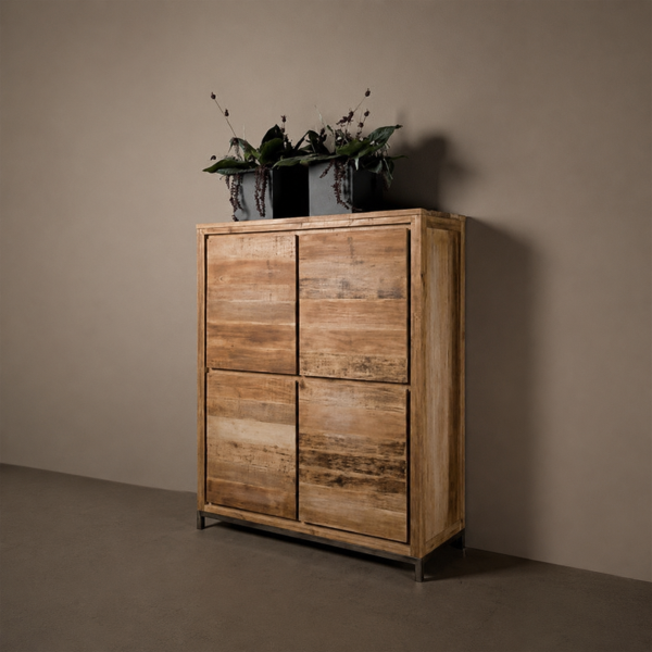 Tower Living opbergkast Venetie 130x45x160 cm oud teak
