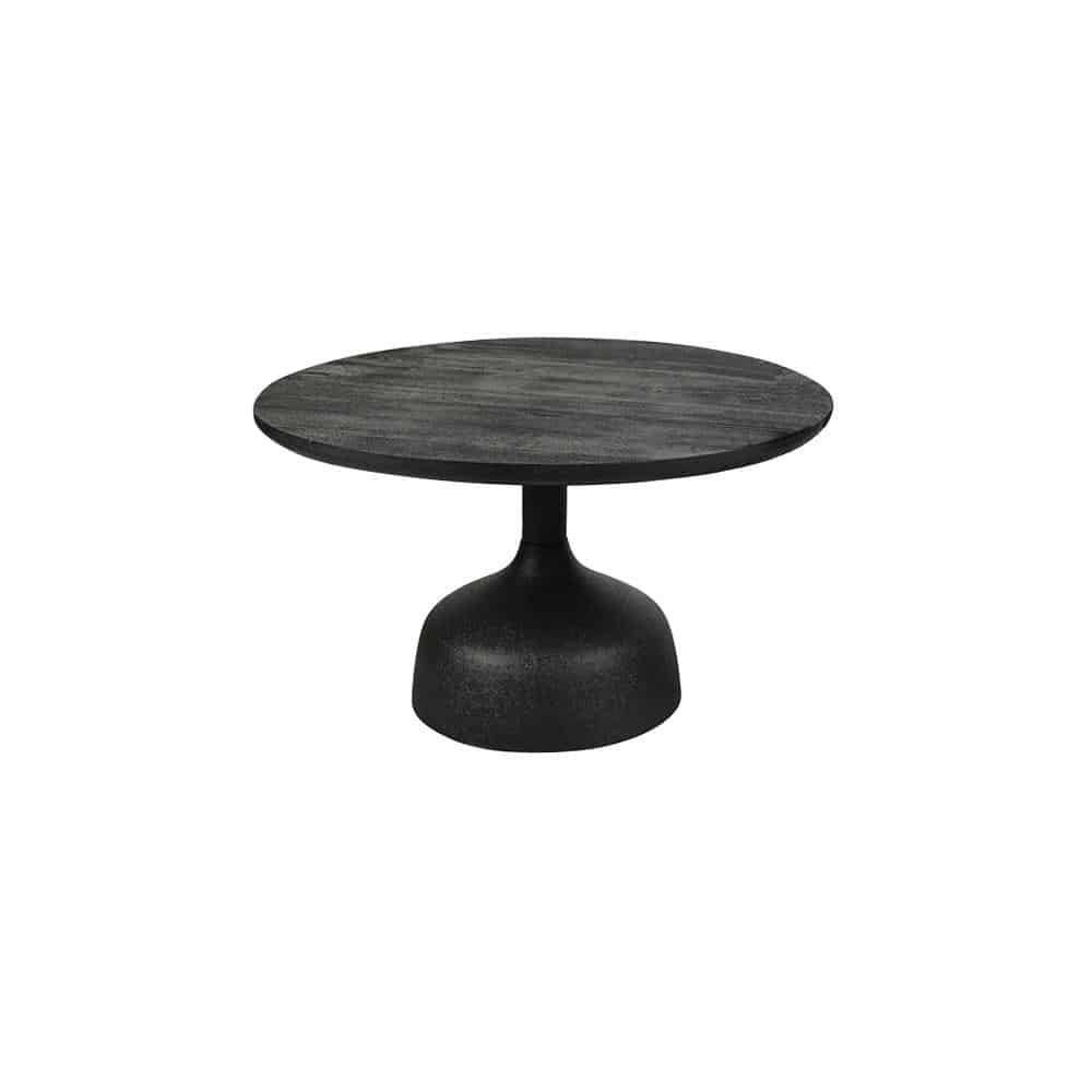 Tower Living salontafel Elba 70x70x40 cm rond mangohout zwart