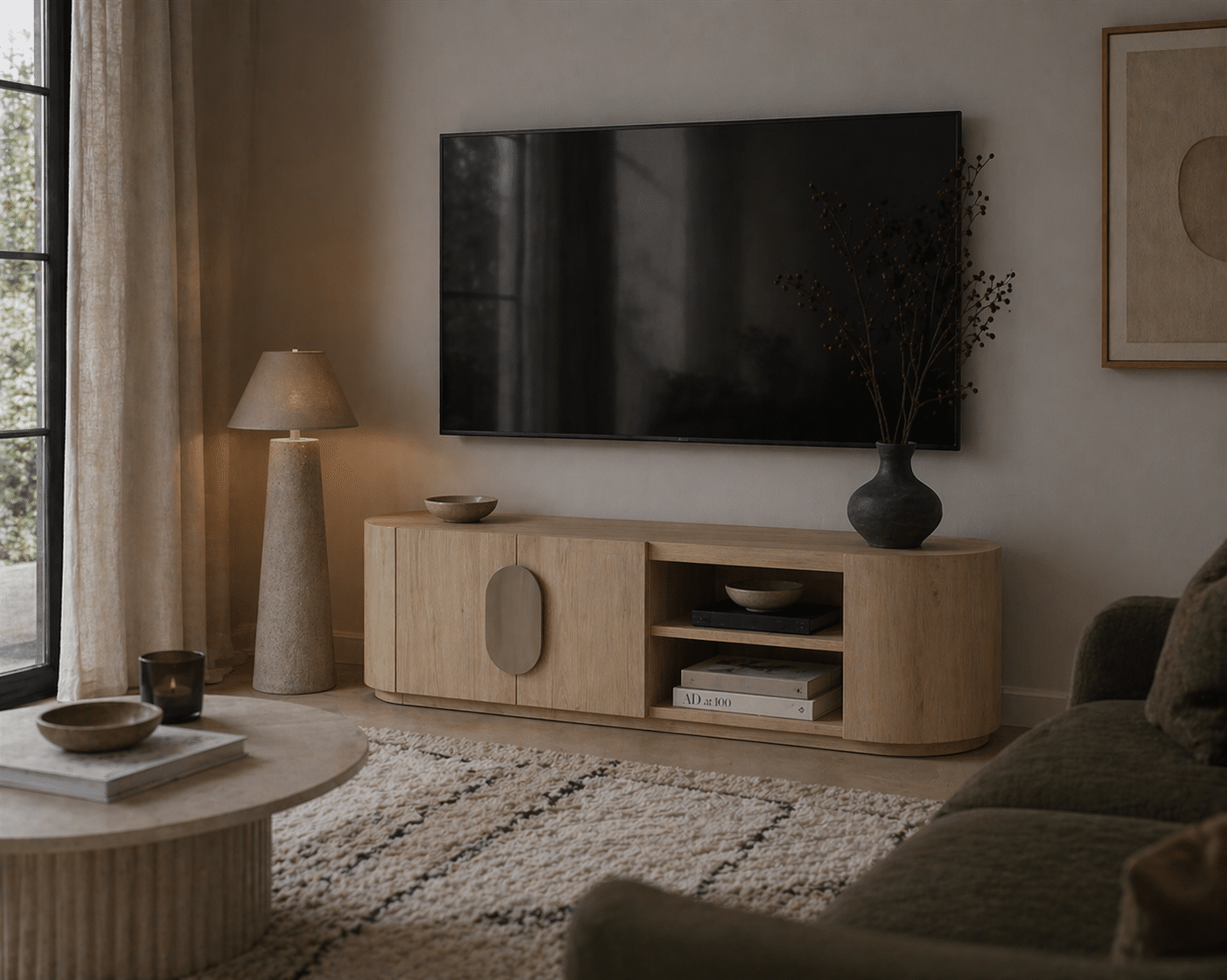 Tower Living tv meubel Allure 150x40x50 cm white wash eiken