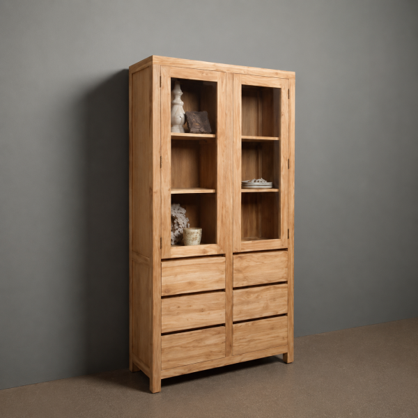 Tower Living vitrinekast Corona 100x40x190 teak