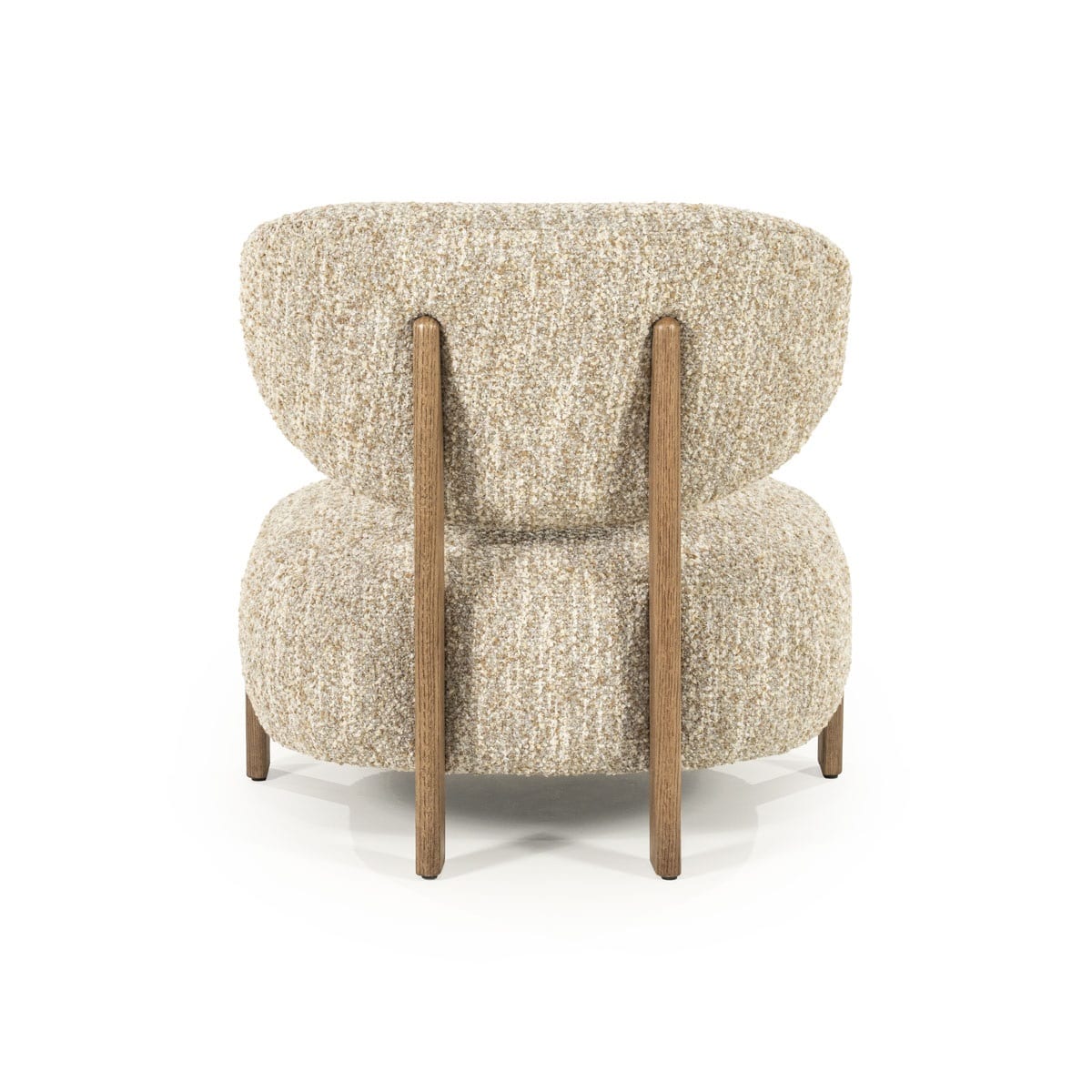 Eleonora fauteuil Reza beige onderstel bruin