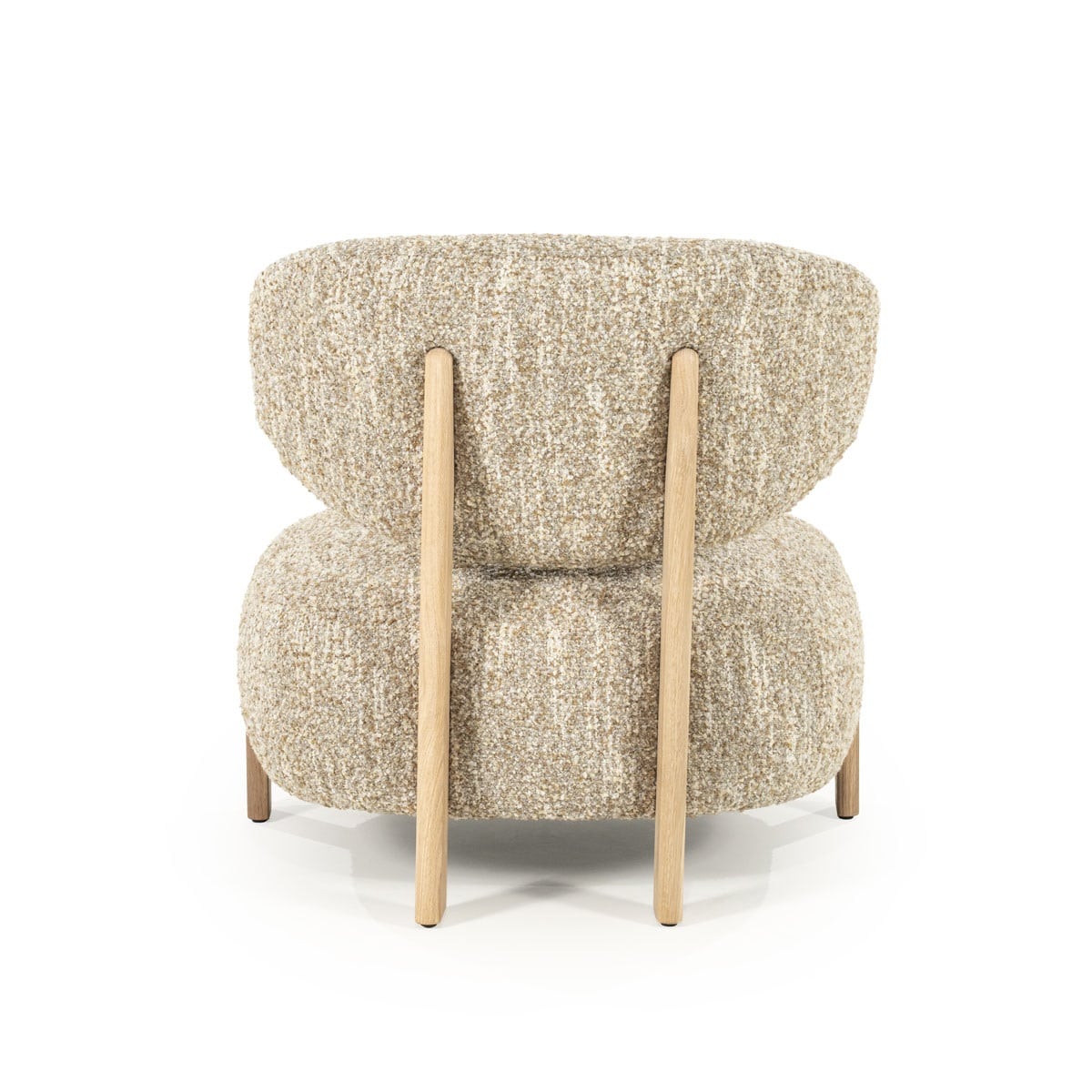 Eleonora fauteuil Reza beige onderstel naturel