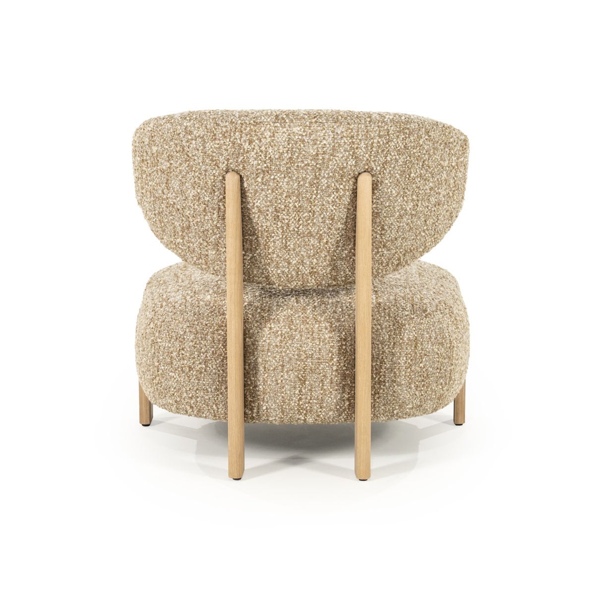 Eleonora fauteuil Reza taupe onderstel naturel