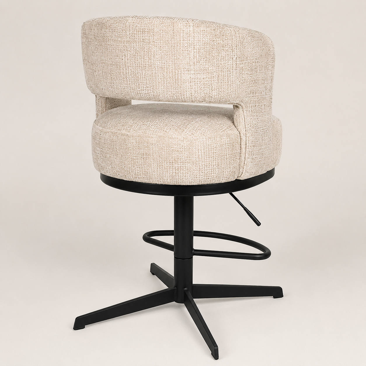 achterkant Nijwie MySons barstoel Bruce - draaipoot 360 - Cremona - Natural 02 - Star Collection