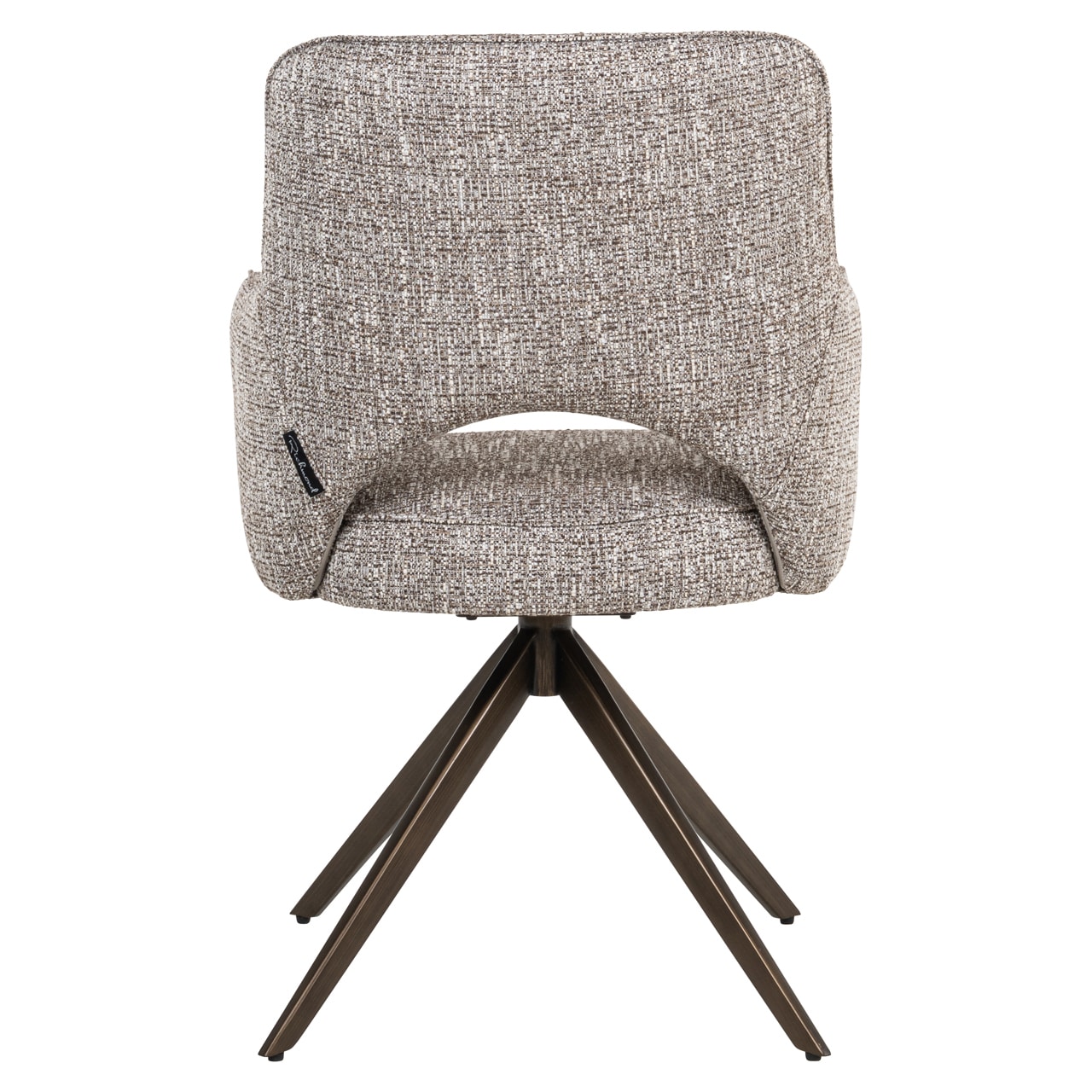 Richmond interiors eetkamerstoel Ginerva draaibaar met arm earth tweed