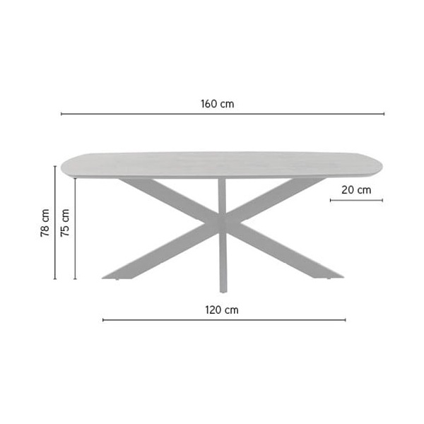 afmetingen Nijwie MySons eettafel deens ovaal 160x90x78 Mango Smooth Natural – Akagi Table Collection
