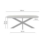 afmetingen Nijwie MySons eettafel deens ovaal 180x90x78 cm Acacia Black – Akagi Table Collection