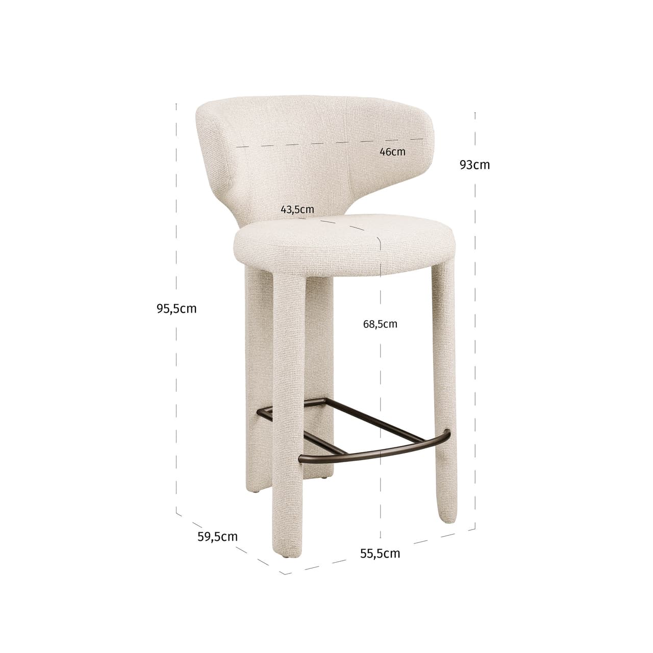 Richmond Interiors barstoel Viola met arm biscotti
