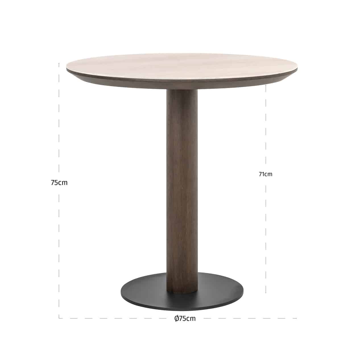 Richmond Interiors bistrotafel Ritz 75 cm rond travertin