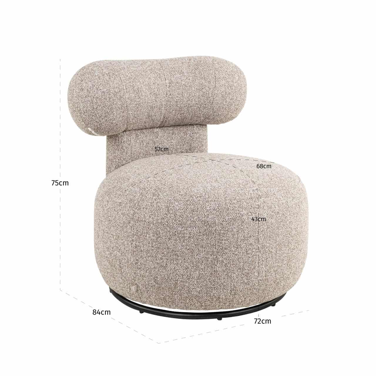 Richmond Interiors draaifauteuil Kaya cayenne brown