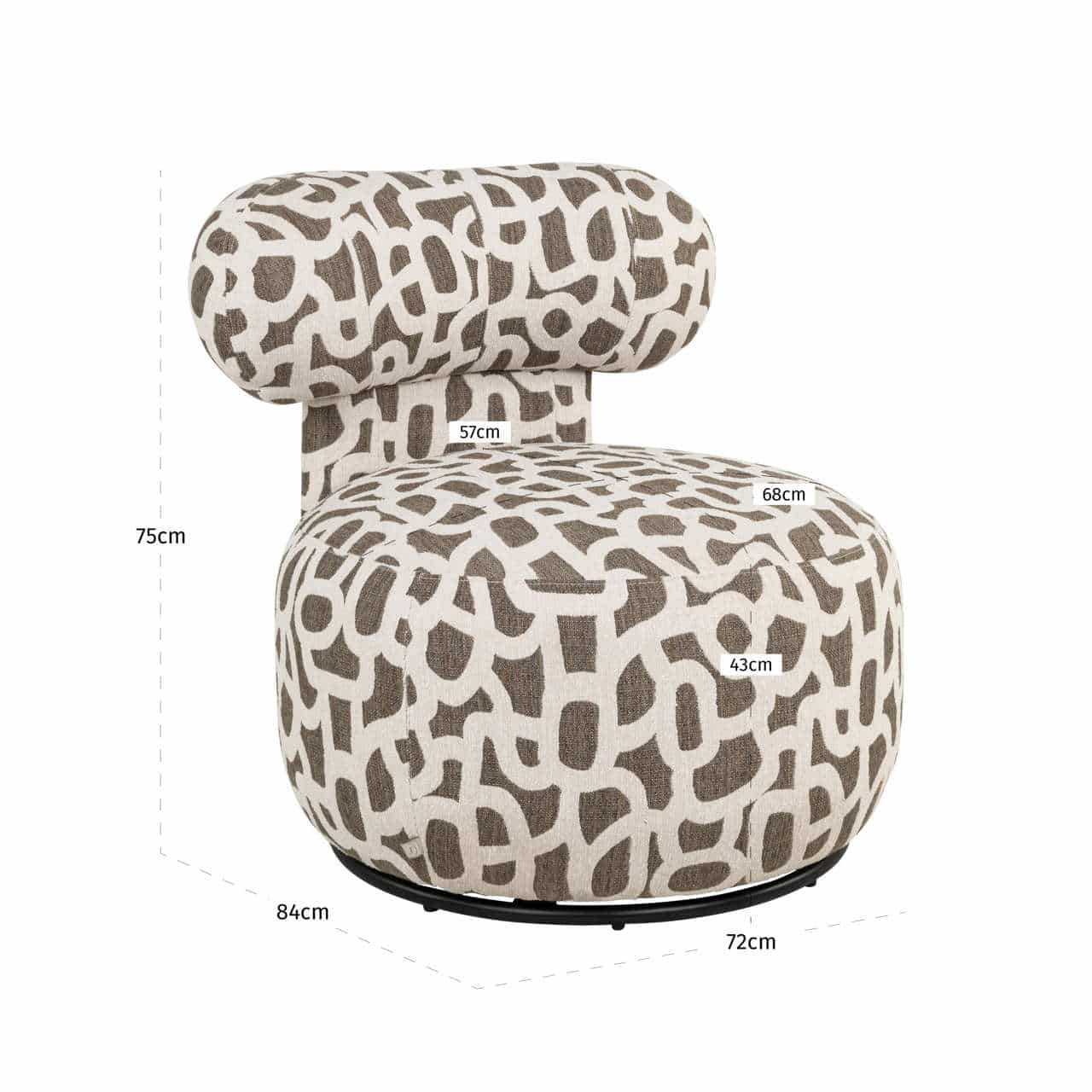 Richmond Interiors draaifauteuil Kaya weave brown