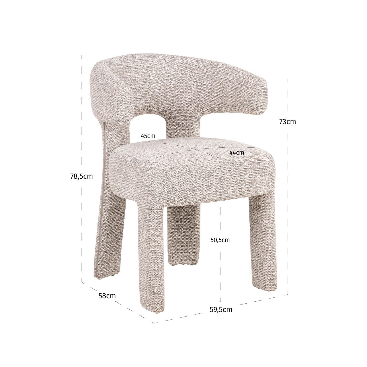 Richmond Interiors eetkamerstoel Nerio met arm natural
