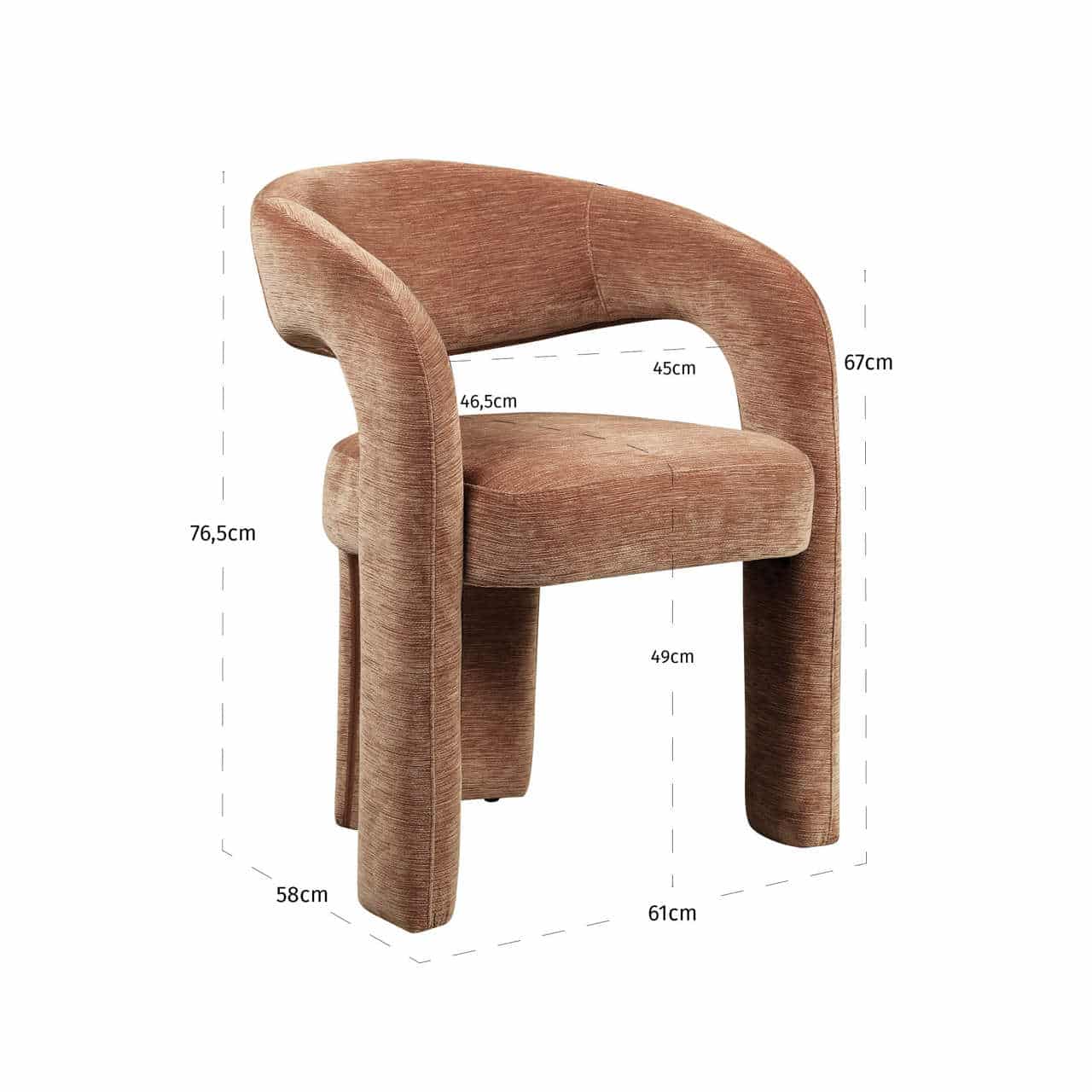 Richmond Interiors eetkamerstoel Soho met arm mocha mousse