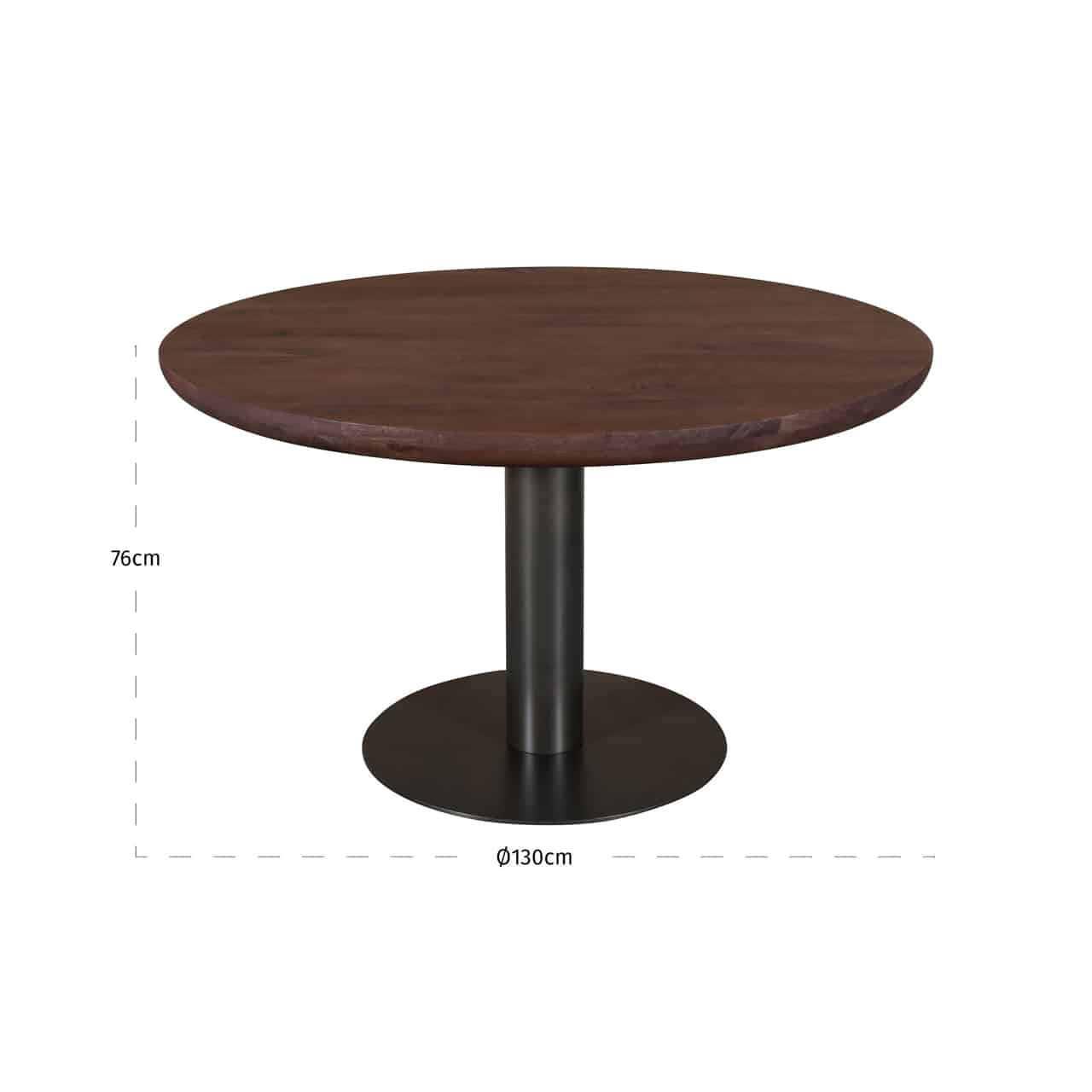 Richmond Interiors eettafel Baldwin 130 cm rond mangohout