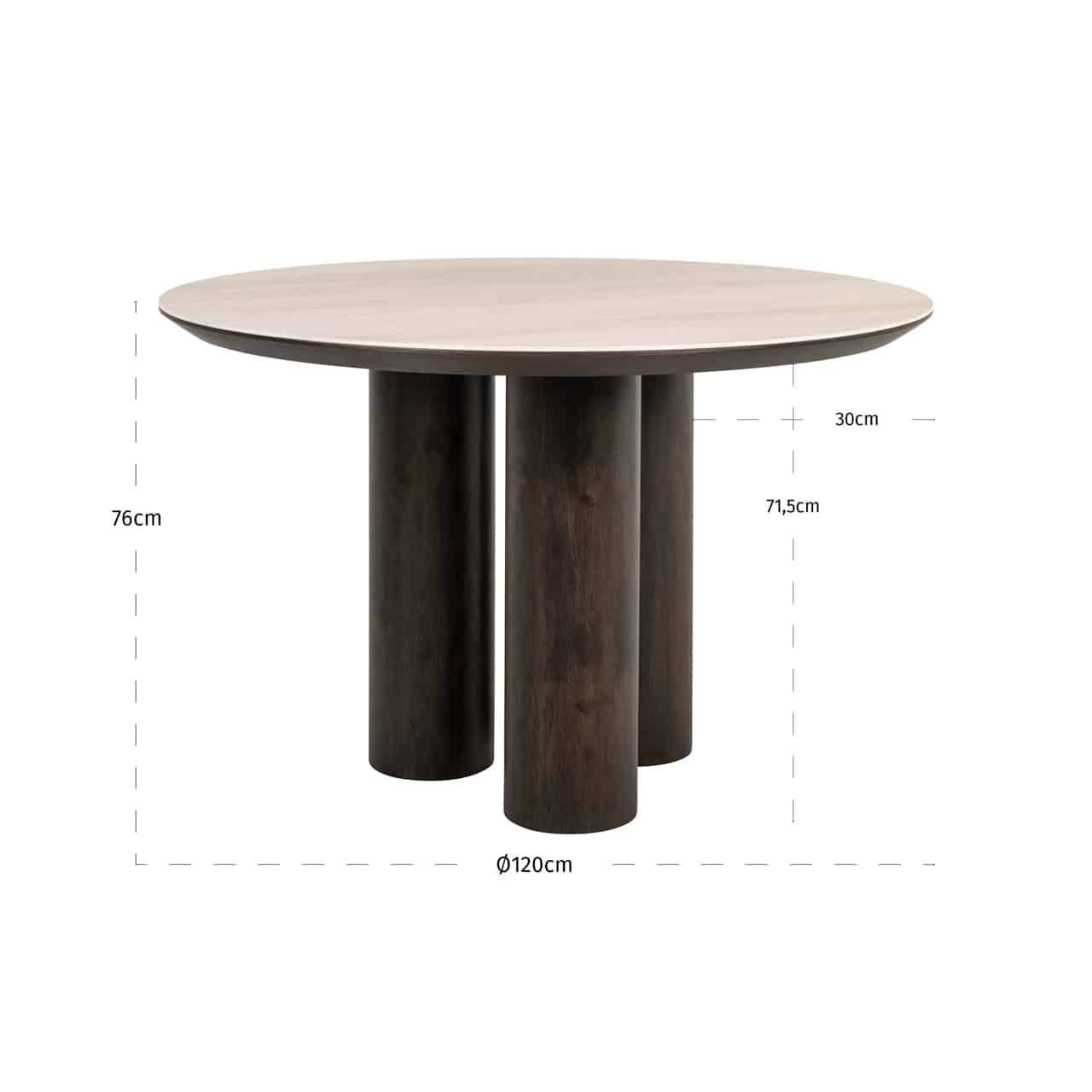 Richmond Interiors eettafel Ritz 120 cm rond travertin