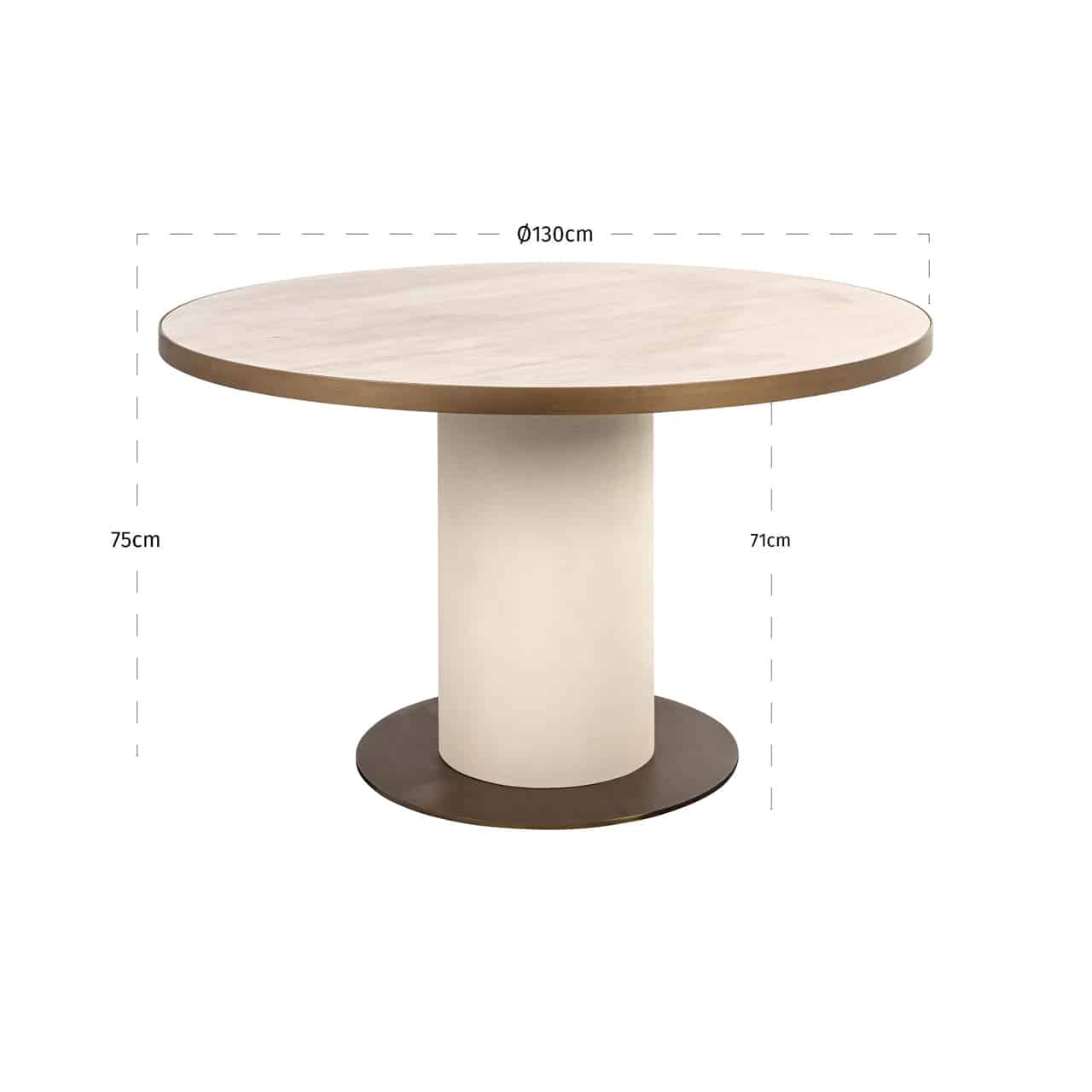 Richmond Interiors eettafel Tivoli 130 cm rond keramiek