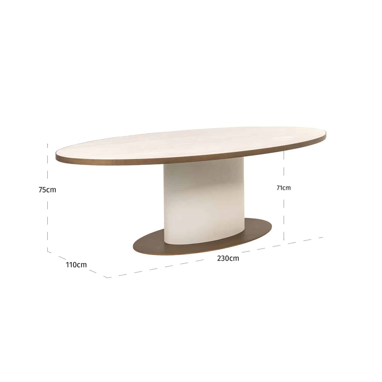 Richmond Interiors eettafel Tivoli 230 cm ovaal keramiek