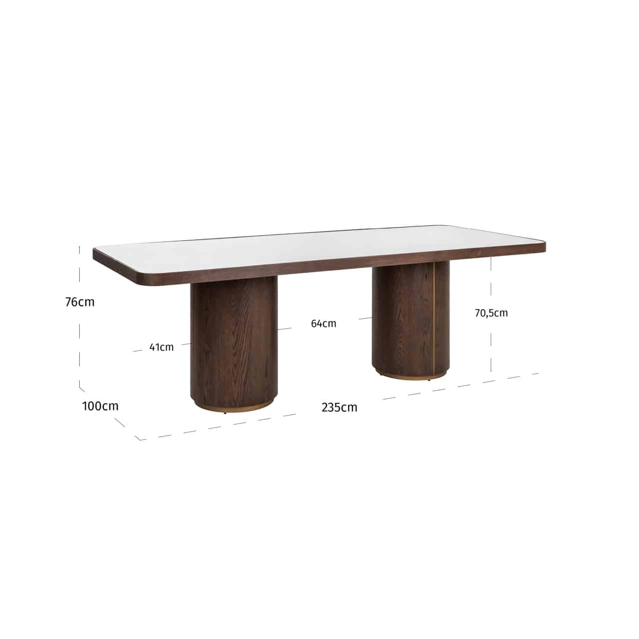 Richmond Interiors eettafel Willox 235 cm linnen/glas