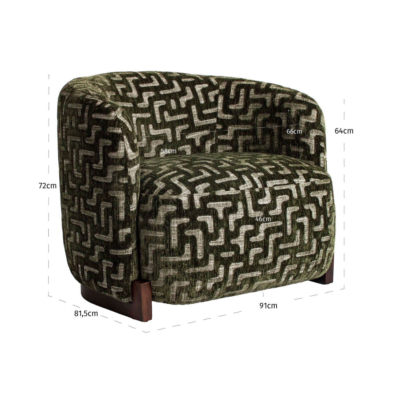 Richmond Interiors fauteuil Hannah met arm moss labyrinth