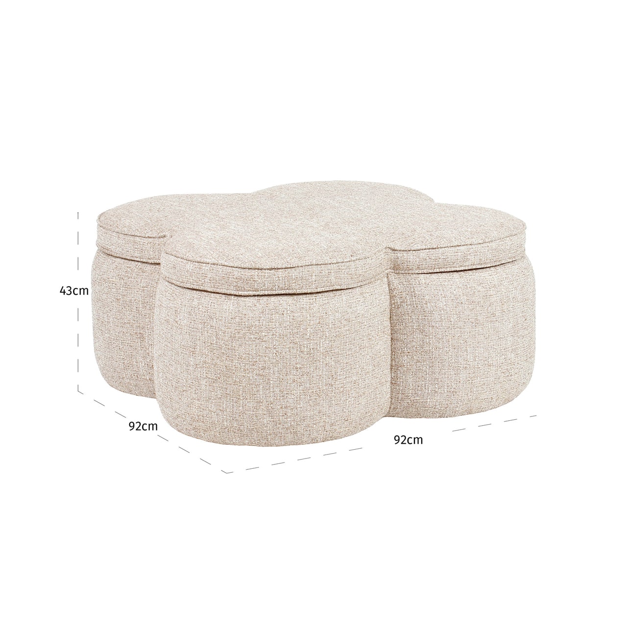 Richmond Interiors opberg poef Corbeau sand