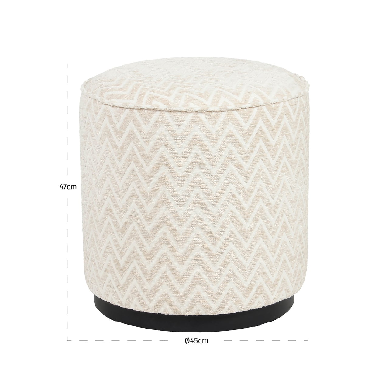 Richmond Interiors poef Lexie 45Ø beige