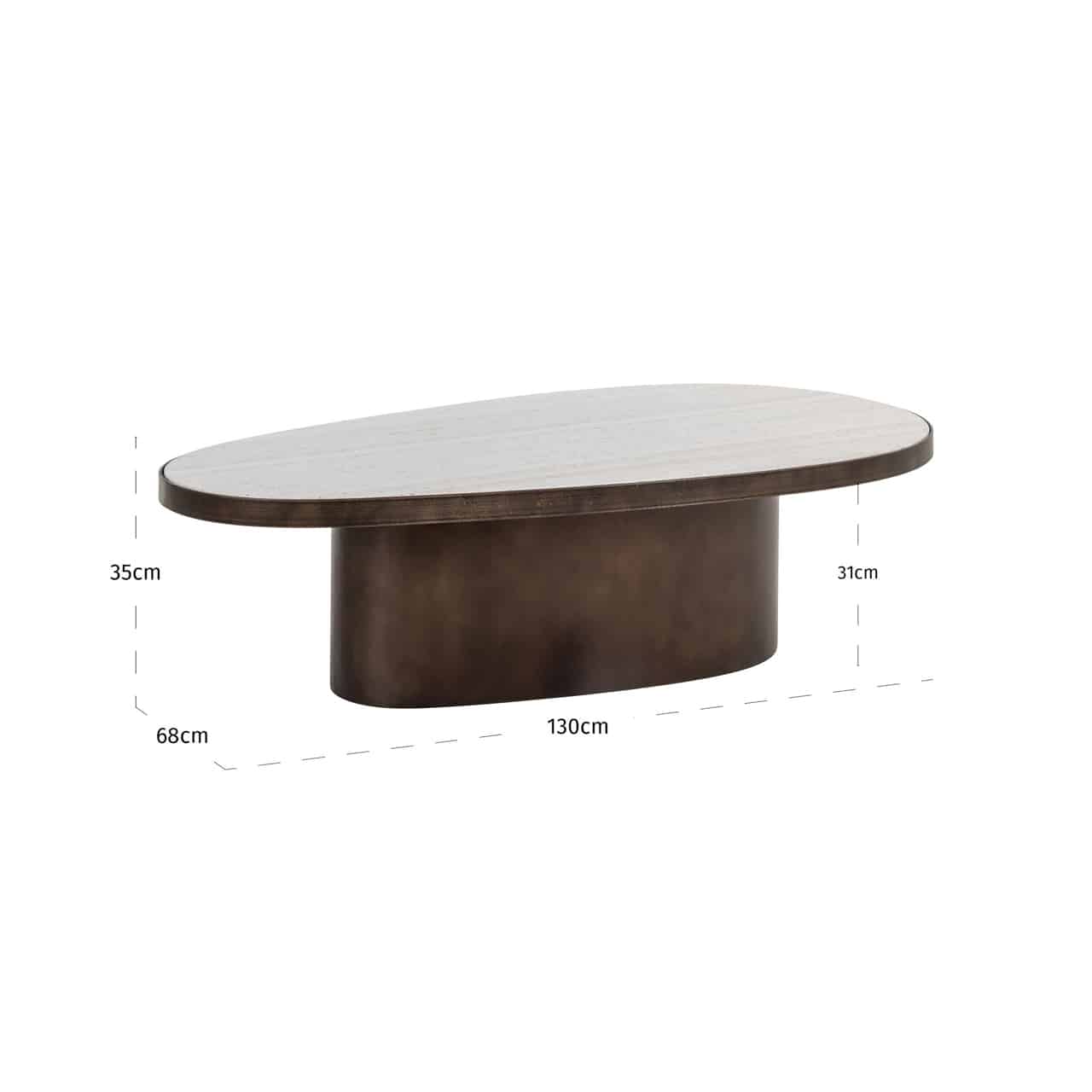Richmond Interiors salontafel Biloxi 130x68x45 cm marmer