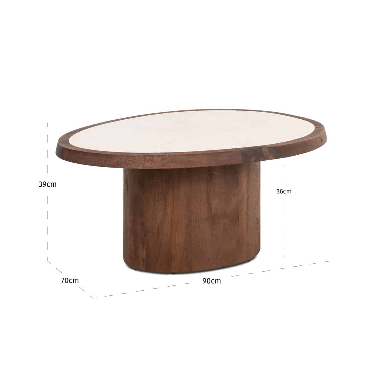 Richmond Interiors salontafel Melrose 90x70x39 cm marmer
