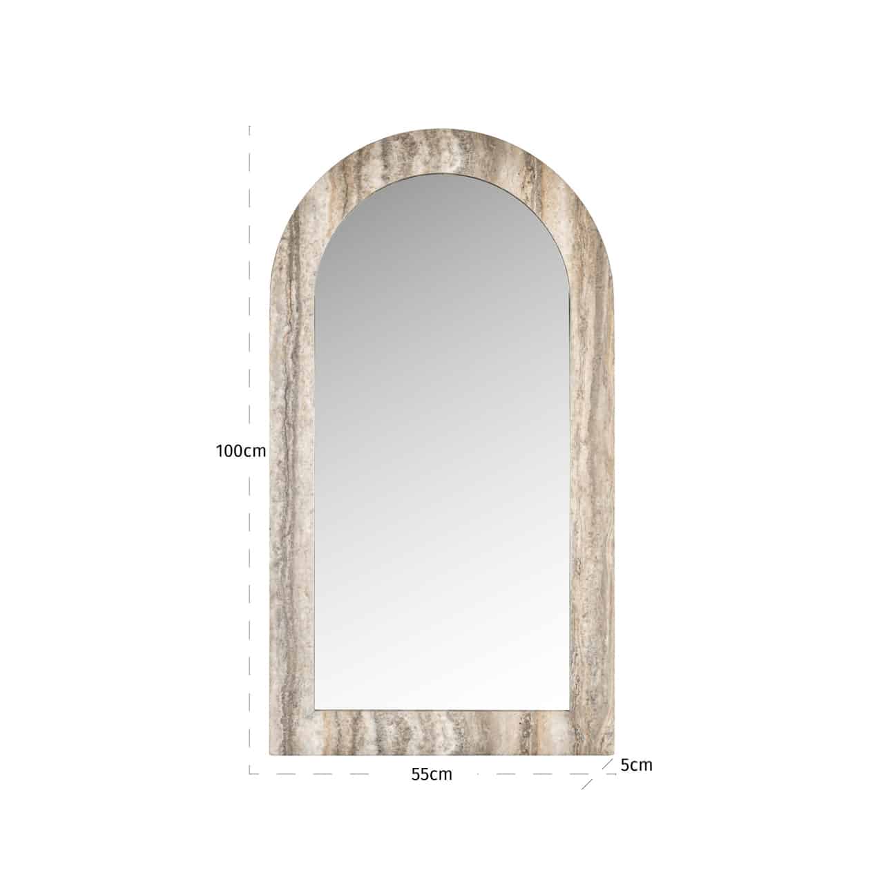 Richmond Interiors spiegel Calvo 55x3,6x100 cm beige