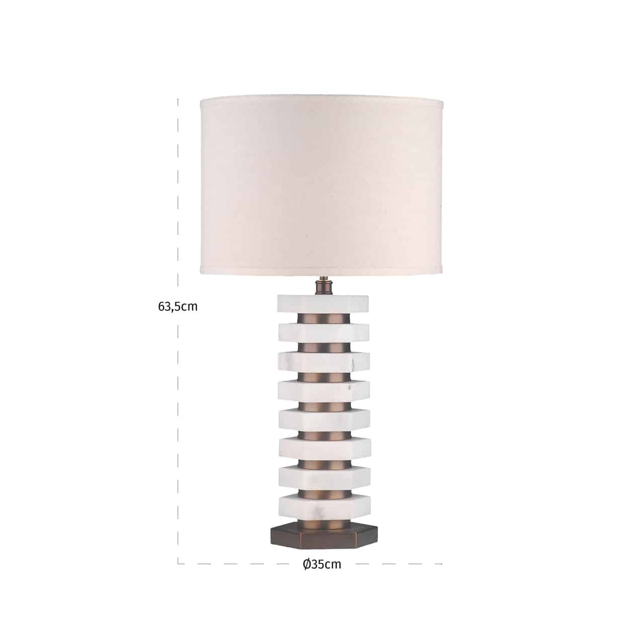 Richmond Interiors tafellamp 35,5x35,5x63,5 cm Haspen marmer